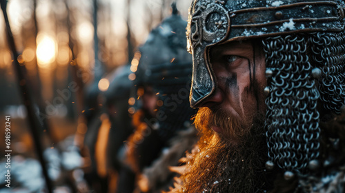 Portrait of viking warrior