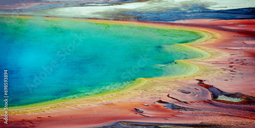 The abstract beauty of the Grand Prismatic Spring in the Yellostone National Park