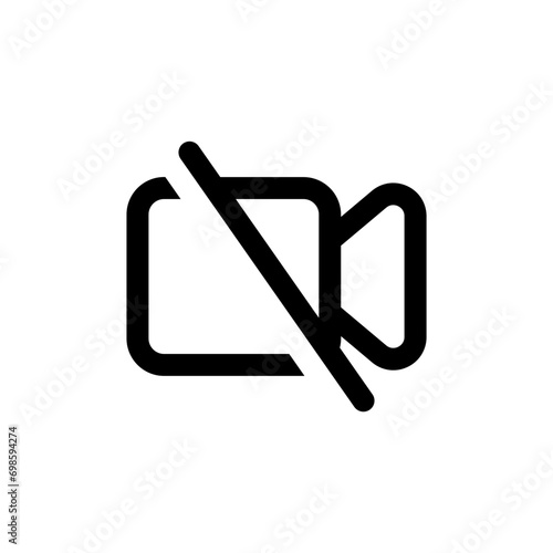 no video camera icon for streaming , facetime icons video call symbol - recording not allowed - video cam off icon. web vector icon
