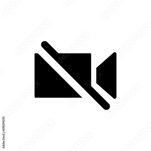 no video camera icon for streaming , facetime icons video call symbol - recording not allowed - video cam off icon. web vector icon