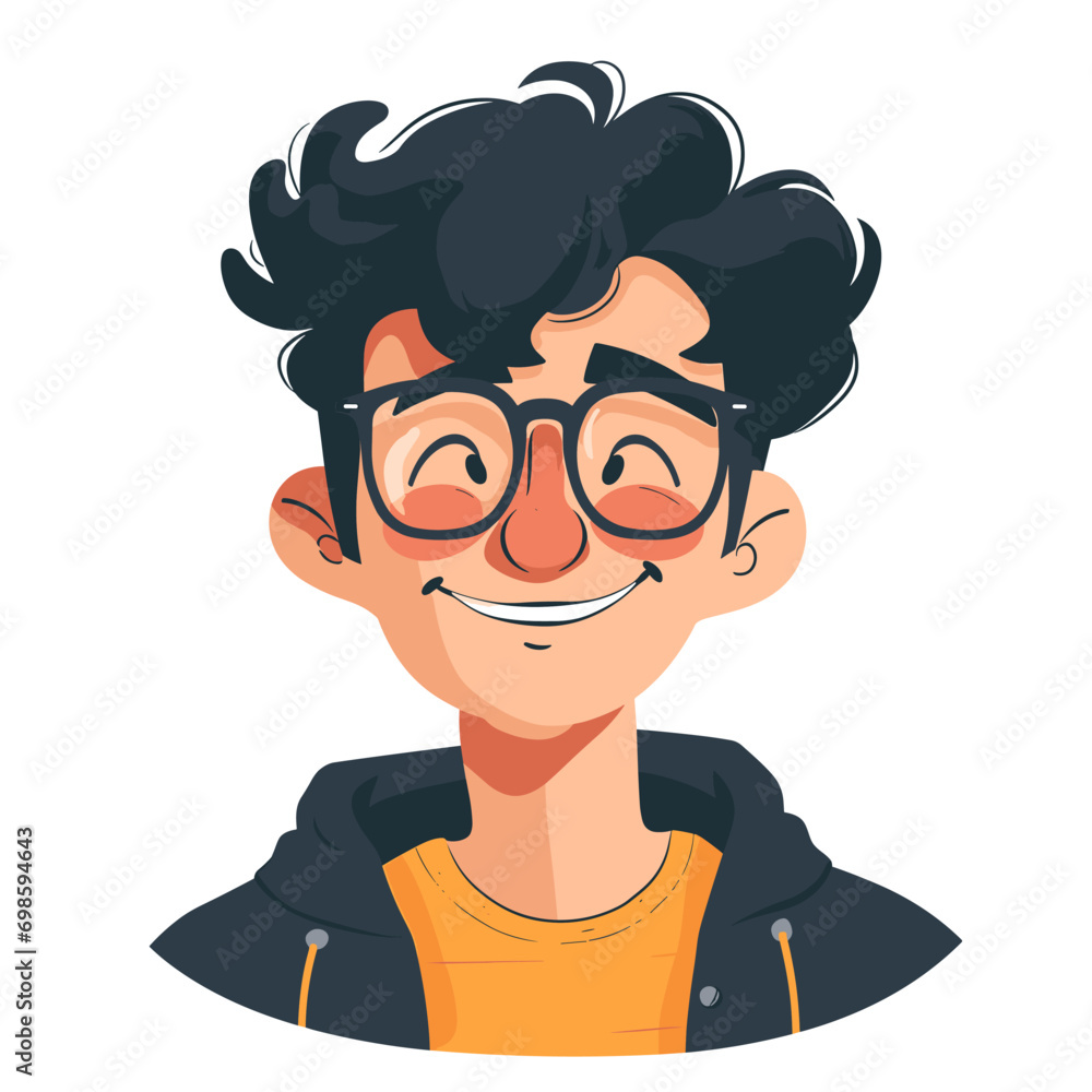 Happy guy in minimalism vector Happy guy in minimalism vector