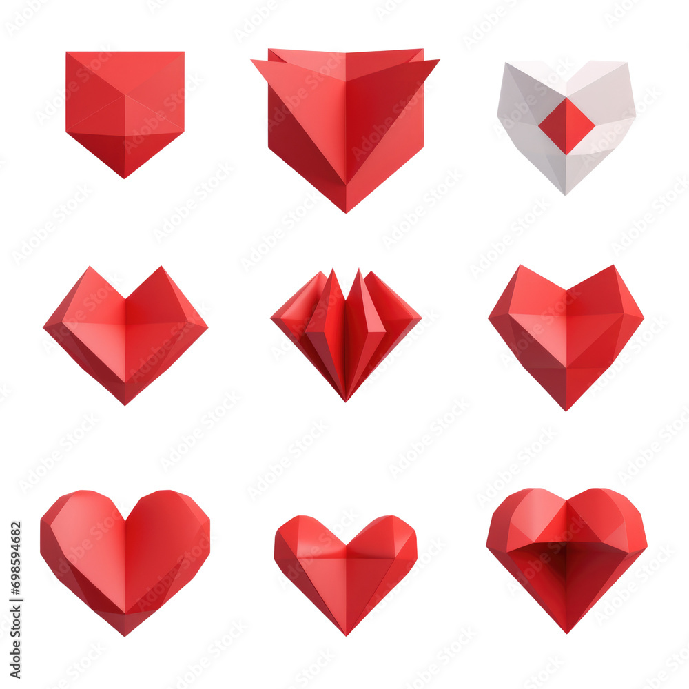 set of red hearts for valentine day. set of red hearts for valentine day.