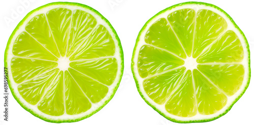 lime slices on a transparent background photo