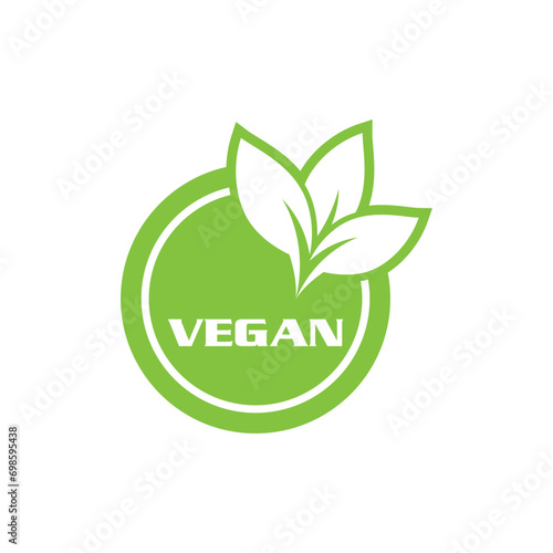 Vegan logo vector template symbol design
