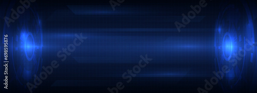 glowing blue technology circle Futuristic background concept
