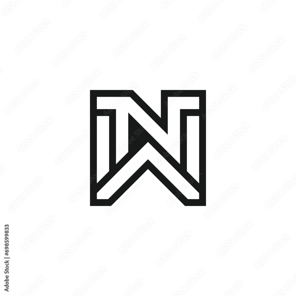 simple and bold letter NW or WN logo simple and bold letter NW or WN logo