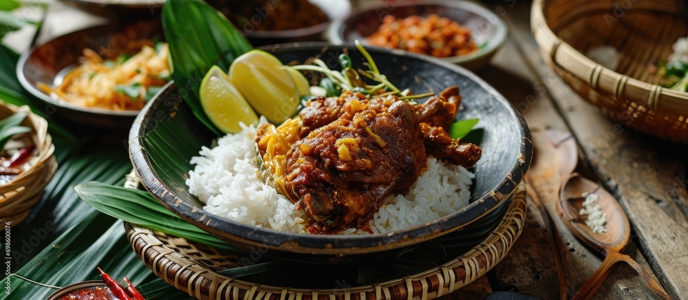 In Indonesia, it's known as Rice Box with ayam rendang, often given out for special events or catering. In Indonesia, it's known as Rice Box with ayam rendang, often given out for special events or catering.
