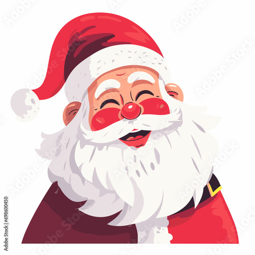 Happy Santa Claus on a white background, vector in minimalism