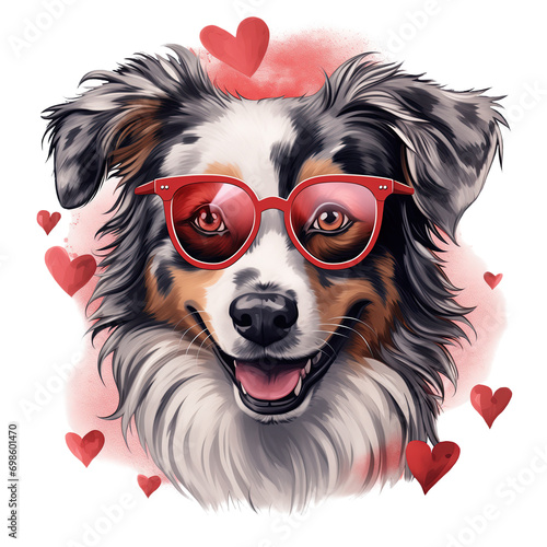 dog with hearts and glasses © Daria