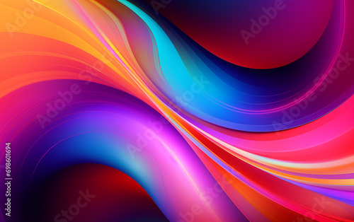 Colorful curve abstract background,created with Generative AI tecnology.