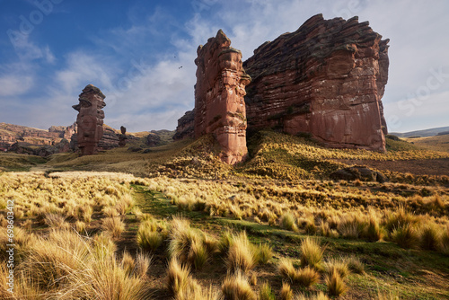 exploring the Tinajani canyon, renowned for its unique and otherworldly rock formations, particularly the tall and slender limestone spires that jut out from the ground. 