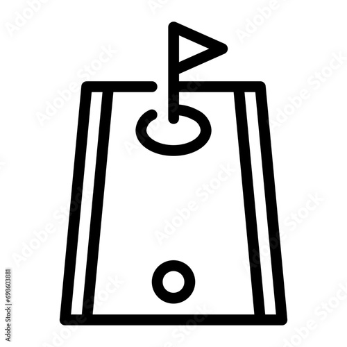 mini golf line icon
