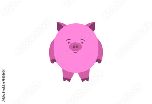 pink pig cartoon (ID: 698604604)