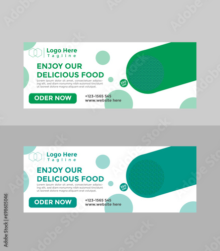 Modern Food and restaurant web banner Design template.