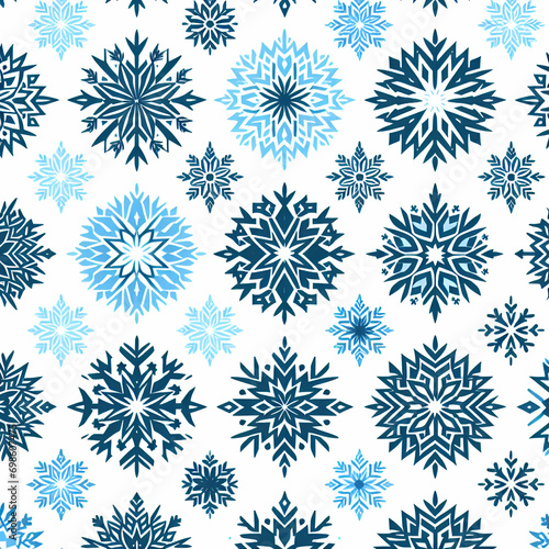 Seamless pattern with snowflakes