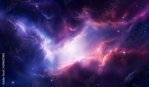 Colorful space galaxy cloud nebula. Generative AI