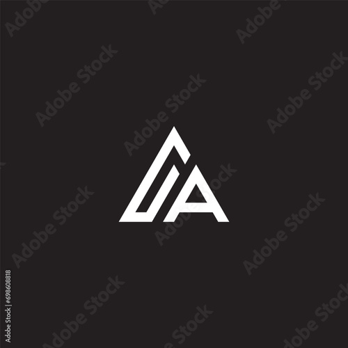 GA monogram logo in triangle shape - black and white.