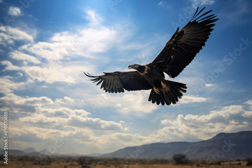 The majestic Rüppell's Vulture soaring high above the African savannah © Veniamin Kraskov