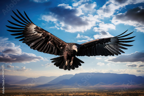 The majestic Rüppell's Vulture soaring high above the African savannah