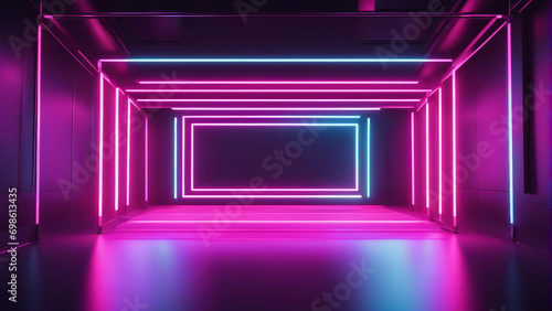 Neon panel background with space for branding ideal for product generated by AI