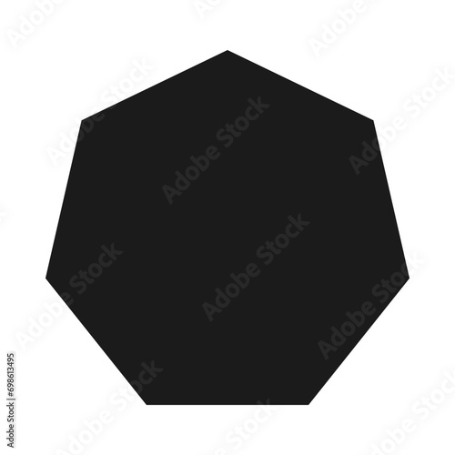 Heptagon Seven Sided Shape Silhouette Icon