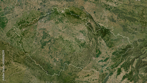 Obraz na plátne Czechia outlined. Low-res satellite map