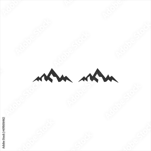 Mountains set. Hand drawn rocky peaks. Vector illustration, Vector mountain with texture. Sketch illustration with quote. The mountain are calling and i must go 