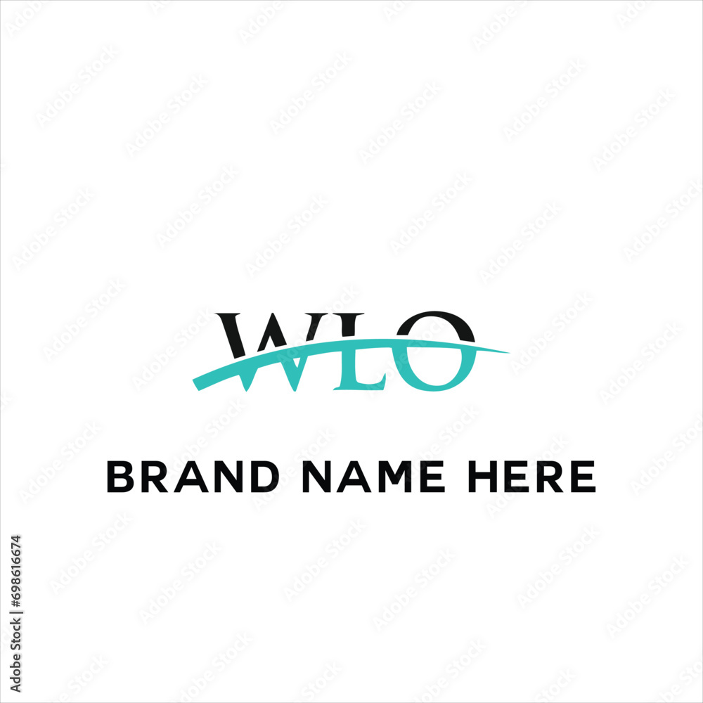 WLO logo. W L O design. White WLO letter. WLO, W L O letter logo design. Initial letter WLO linked circle uppercase monogram logo. W L O letter logo vector design.	 - obrazy, fototapety, plakaty 