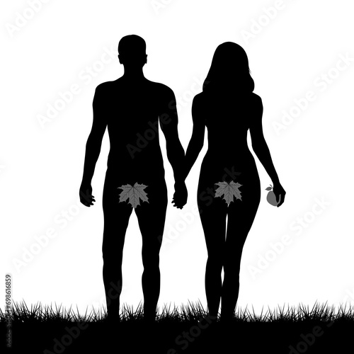 Adam and Eve silhouettes