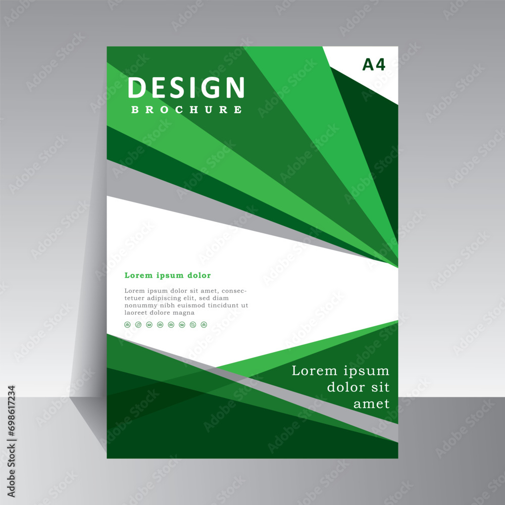 Green abstract background for Brochure Flyer cover page annual report design Layout vector template, Modern vector stylish green brochure flyer with circles poster template design