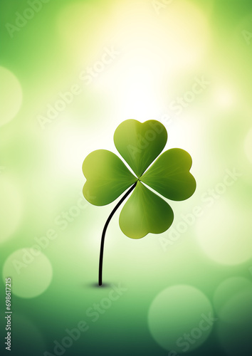 classic shamrock on blurred background with copy space