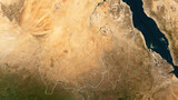 Sudan outlined. Low-res satellite map