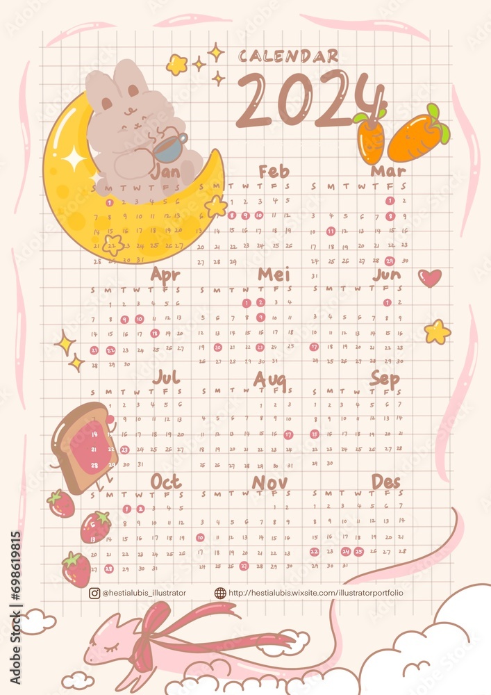 2024 Calendar Lily