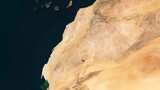 Western Sahara outlined. Low-res satellite map