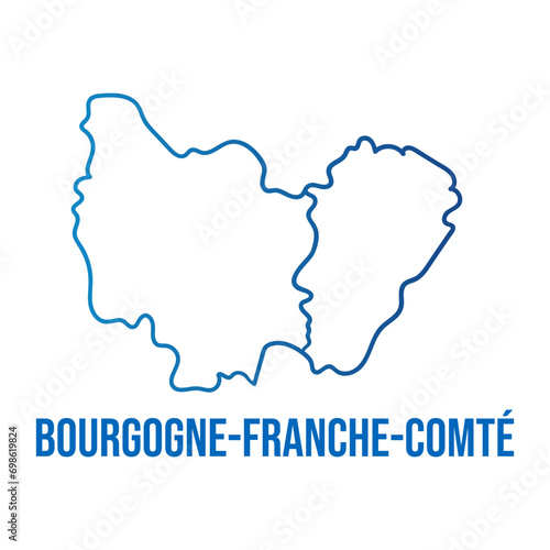 Bourgogne-Franche-Comté (BFC) region abstract outline map. Isolated vector illustration photo
