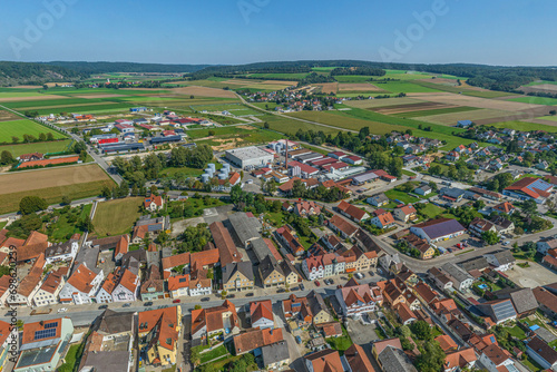 Blick auf Rennertshofen im westlichen Oberbayern von oben photo