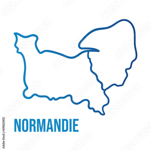 Upper and Lower Normandy isolated vector illustration map on white.  Soft smooth abstract blue gradient line photo