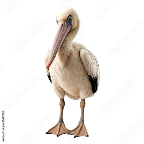 Heron bird animal standing isolated on transparent of white background