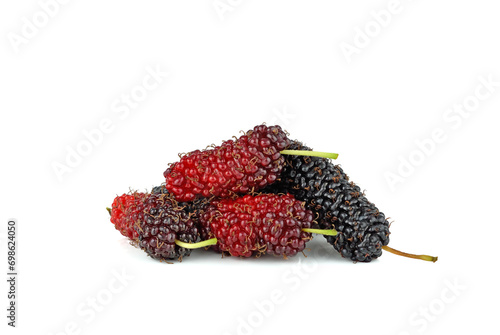 Mulberry fruits with isolated on white background