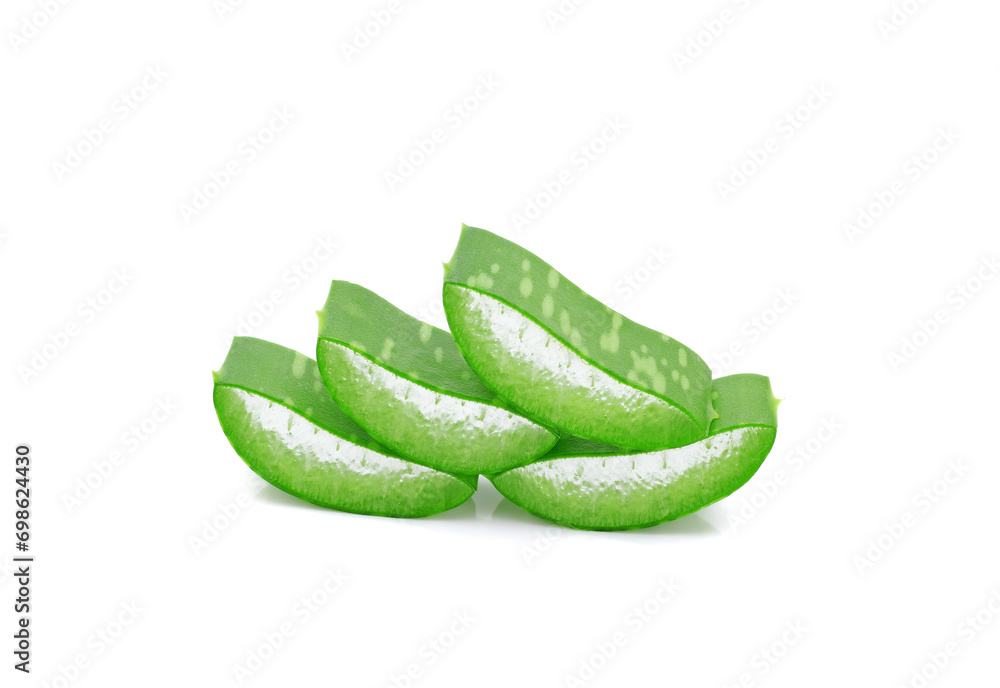 Fresh aloe vera sliced on white background Fresh aloe vera sliced on white background