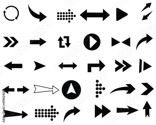 Arrows big black set icons. Arrow icon. Arrow vector collection. Arrow. Cursor. Modern simple arrows. Vector illustration 2 1 1