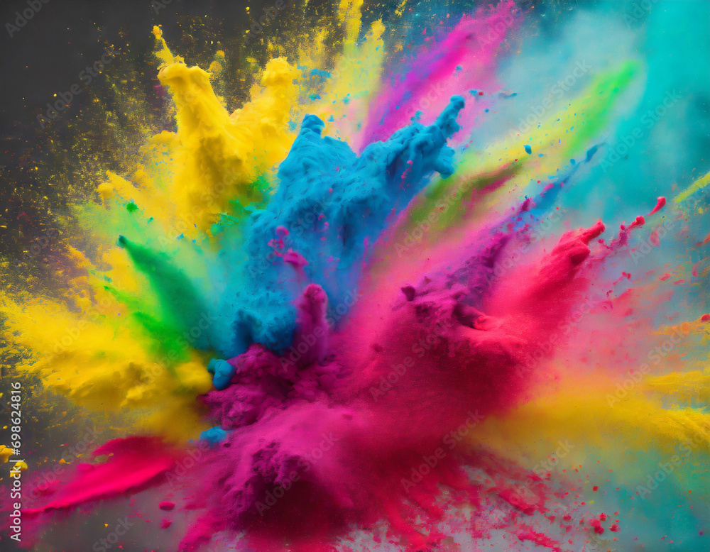 bright colorful smudged Holi color