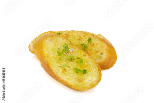 Garlic bread isolated on white background