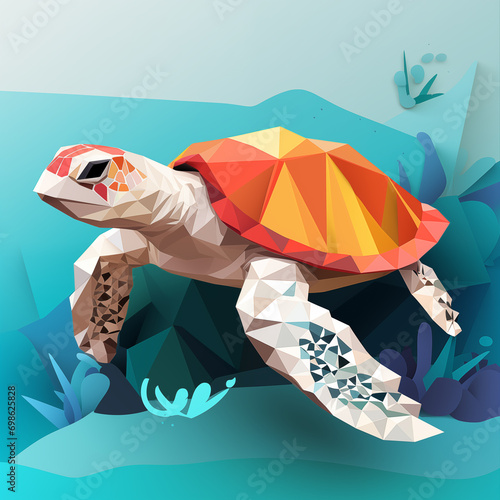 Tartaruga marinha poligonal - Polígono simples photo