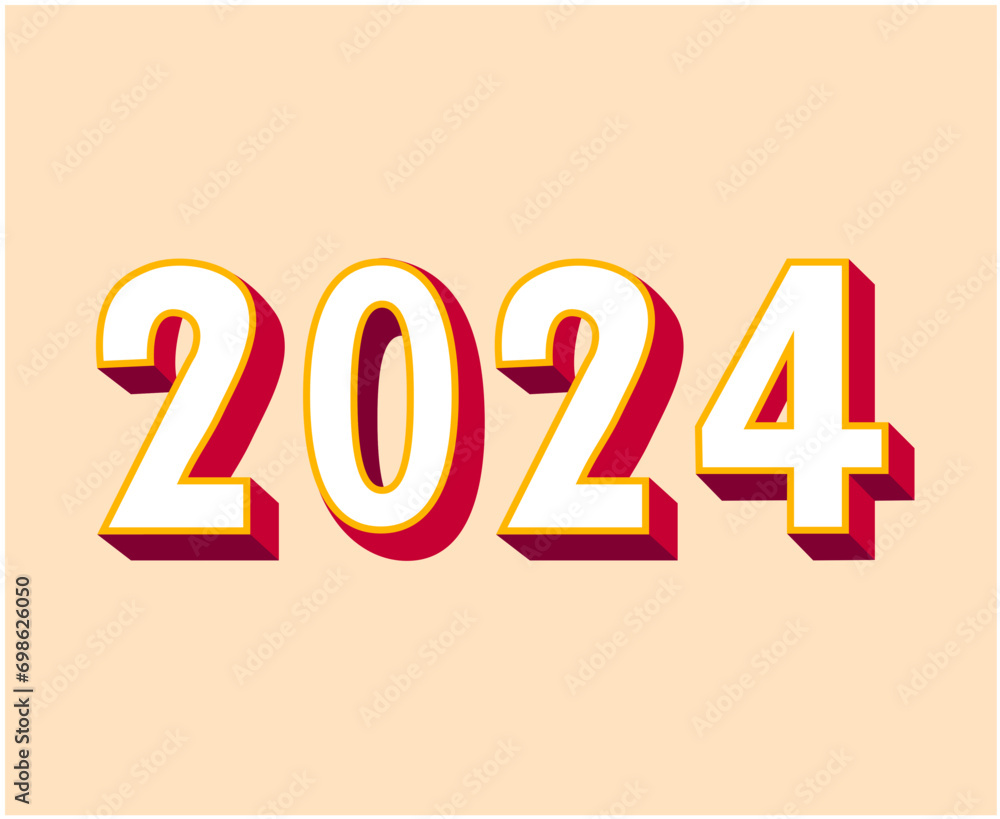 Happy New Year 2024 Abstract Pink Graphic Design Vector Logo Symbol Illustration Happy New Year 2024 Abstract Pink Graphic Design Vector Logo Symbol Illustration