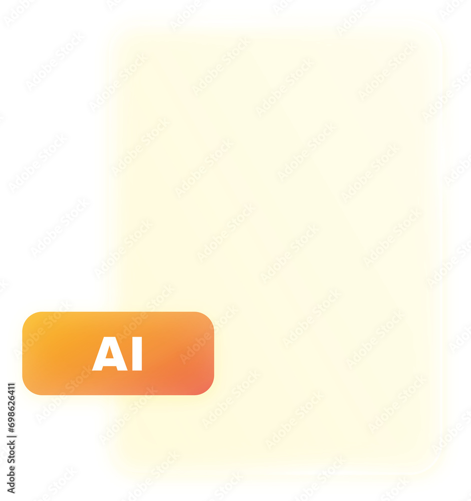 ai file icon glassmorphism style with gradient, blur and transparency. ai file icon glassmorphism style with gradient, blur and transparency.