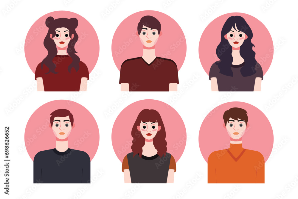 Set of social media profile templates with people avatars. Vector illustration Set of social media profile templates with people avatars. Vector illustration