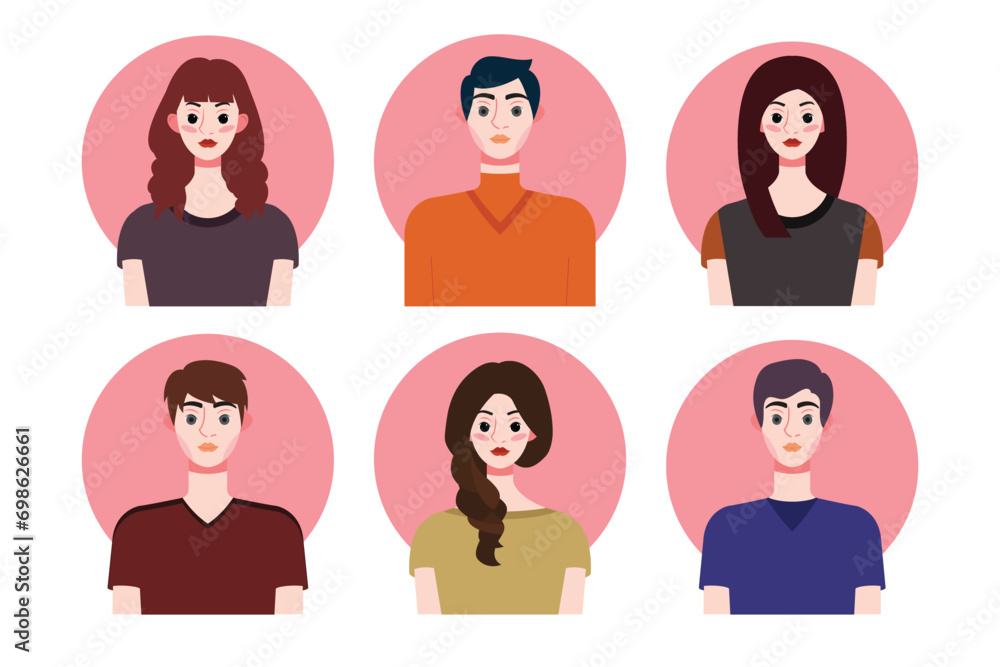 Set of social media profile templates with people avatars. Vector illustration Set of social media profile templates with people avatars. Vector illustration