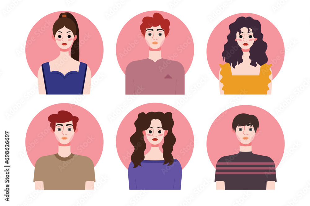 Set of social media profile templates with people avatars. Vector illustration Set of social media profile templates with people avatars. Vector illustration