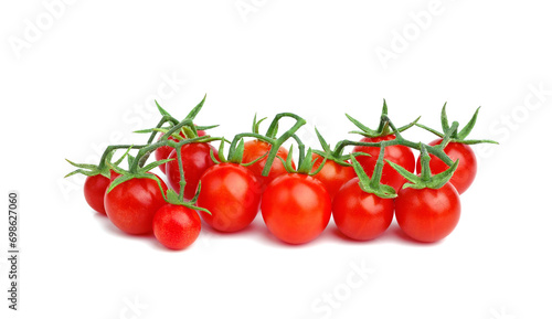 Cherry tomatoes isolated over white background